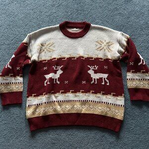 Andthewhy Women's Red & White Ugly Christmas Holiday Sweater Size Small/Medium